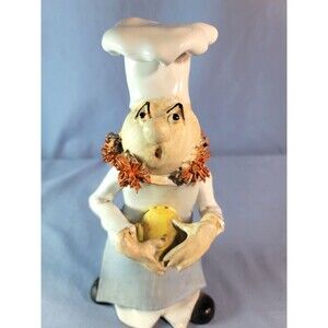 Italian Chef Gio Pizza Maker Figurine Wearing Toque Handcrafted Ceramic Statue